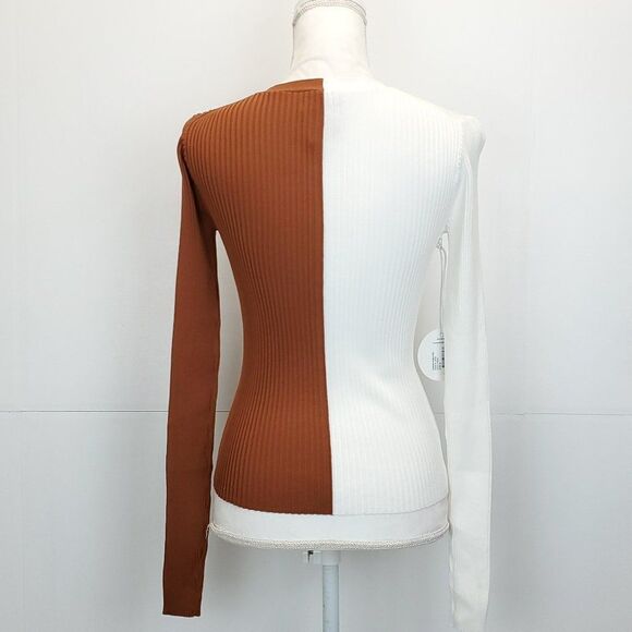 STAUD Sweater Cardigan Shoko Cargo Colorblock Ribbed - Picture 5 of 13